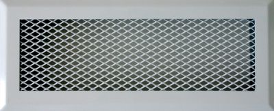 Grille de cheminée acier blanc 80 x 150 mm avec pré-cadre AUTOGYRE