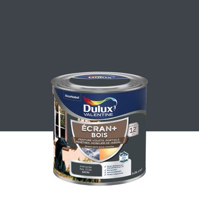 Peinture Ecran+ Bois  Satin Gris Anthracite 250 mL - DULUX VALENTINE