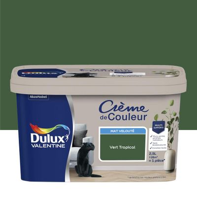 Peinture Crème De Couleur Mat Vert Tropical 2,5 L - DULUX VALENTINE