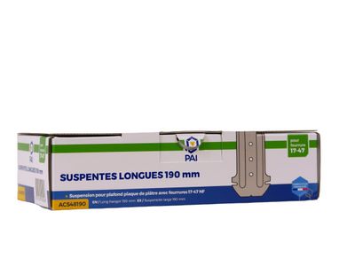 Suspente longue pour fourrure - L.190 mm - boîte de 100 - PAI