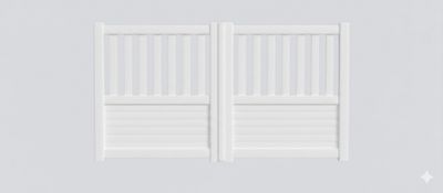 Portail battant aluminium JULES l.3,00 x H.1,35 m blanc  - PREFALU