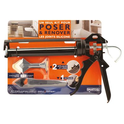 Kit Pistolet Mastic avec Extracteur et Lisseur SMARTOOL