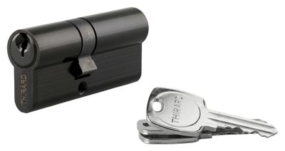 Cylindre de serrure double entrée 30 x 40 mm STD noir 3 clés THIRARD