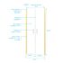 Porte de douche battante 90x200 cm profilé or verre transparent 6 mm Saloon - AURLANE