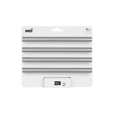 Poignée de meuble cylindrique inox aluminium entraxe 128 mm par 4 REI