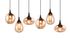 Suspension E14 Lumina noir et verre ambre 6x40W - TRIO
