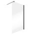 Paroi de douche à l'italienne 120x200 cm profilé noir verre transparent 6 mm New Style - SCHULTE