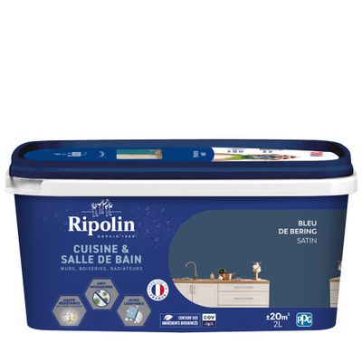 Peinture Cuisine & Bain Bleu De Bering 2 L - RIPOLIN