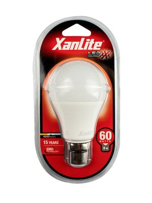 Ampoule LED SMD B22 opaque 9W = 806 lumens blanc neutre - XANLITE