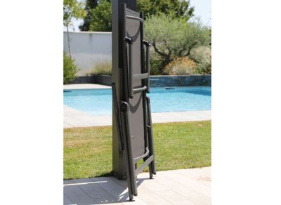 Lit de soleil  CIRO aluminium grey et toile grise PROLOISIRS Livraison à domicile incluse