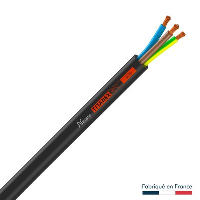 Câble électrique H07RN-F 3G6 mm² souple pour extérieur et chantier au mètre - NEXANS