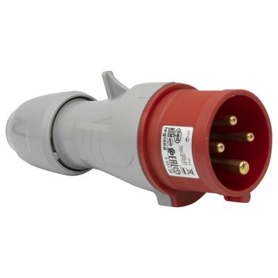 Prise électrique mobile industrielle mâle étanche IP44 3 pôles + terre 16A 380/415V - P17 LEGRAND