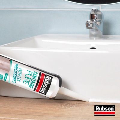 Mastic silicone Sanitaire Pure blanc 280 ml - RUBSON