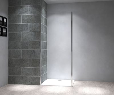 Paroi de douche latérale fixe 90x195 cm profilé chrome verre transparent 6 mm Serenity - OCEA