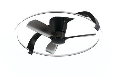Ventilateur de plafond design avec lumière LED multicolore + télécommande Noir Ø90cm - Stockholm REALITY