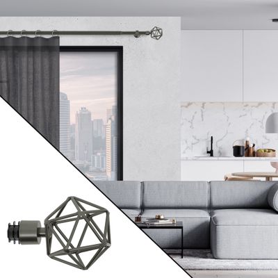 Embout déco géometrique en métal diam 28 mm Finition Gun foncé- MOBOIS