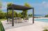 Pergola bioclimatique en aluminium gris anthracite + 2 poteaux solaire design lignes 11,90 m², Livraison à domicile incluse - HABRITA
