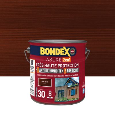 Lasure très haute protection 8 ans chêne foncé 2,5 L - BONDEX