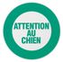 Plaque signalétique adhésive Attention au chien diamètre 180 mm THIRARD