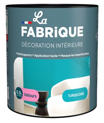Peinture multi-support velours turquoise 0,5 L - LA FABRIQUE