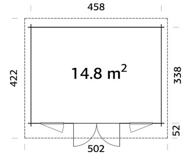 Abri de jardin  Bois Blanc Timo 14,8m2 Livraison à domicile incluse
