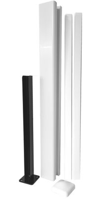 Poteau de clôture - PVC - Blanc - H 1,025 m - Kit prêt à poser - MOREY