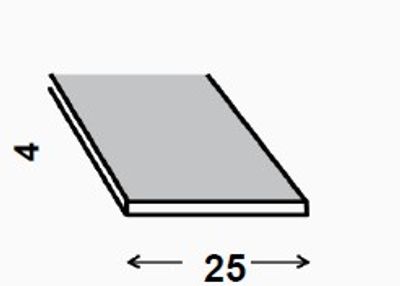 Profilé plat acier laminé 25 x 4 mm 2 m CQFD