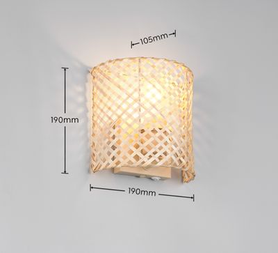 Applique murale BINA bambou naturel E27 25W - CASALUM