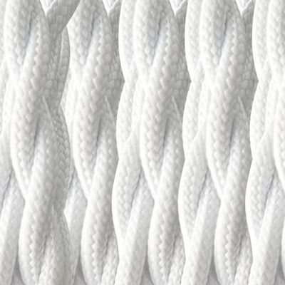 Câble électrique tissu torsadé blanc 3m - TIBELEC