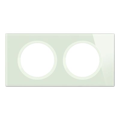 Plaque de finition 2 postes Verre opale blanc - Céliane LEGRAND
