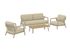 Salon de jardin et de repas PERLE aluminium crème chêne 8 places avec coussins, Livraison à domicile incluse - PROLOISIRS