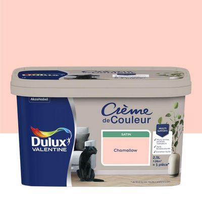 Peinture crème de couleur satin chamallow 2,5 L - DULUX VALENTINE