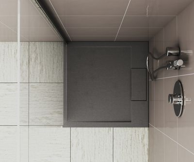 Receveur de douche 80x80 cm résine gris mat Island - OCEA