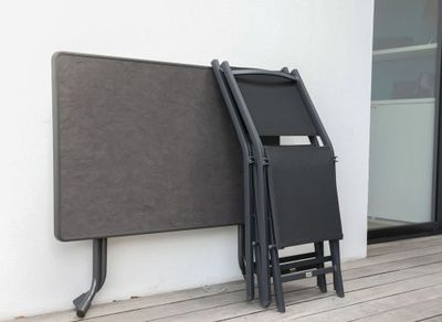 Gueridon cola 110x70 acier gris PROLOISIRS Livraison à domicile incluse