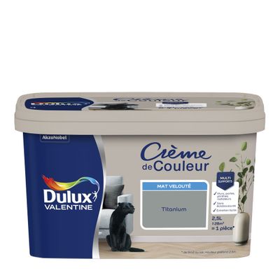 Peinture Crème de Couleur Titanium mat 2,5 L - DULUX VALENTINE