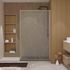 Paroi de douche à l'italienne 120x200 cm profilé bois verre sérigraphié 6 mm Japandi - AURLANE