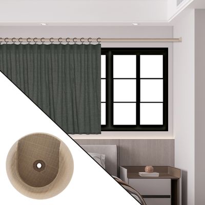 Naissance entre mur en bois diam 28 mm Finition Bois naturel par 2 - MOBOIS