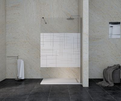 Paroi de douche à l'italienne 120x195 cm profilé chrome verre sérigraphié 6 mm Serenity - OCEA