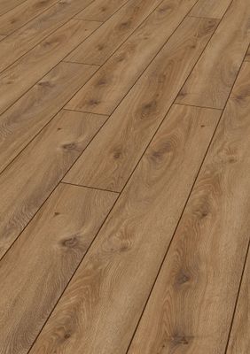 Sol stratifié décor chêne doré AQ.AMAZONE ép10 mm 15,7 x 138 cm AC5 compatible pièce humide 1,30 m² /pqt KRONOTEX