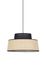 Suspension coton noir et raphia naturel E27 100W Ø38 cm MALLORCA - COREP