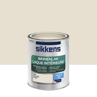 Peinture Laque intérieure blanc sable satin 0,75 L - SIKKENS