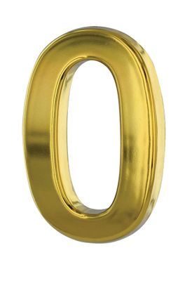 Chiffre 0 adhésif hauteur 50 mm ABS doré THIRARD