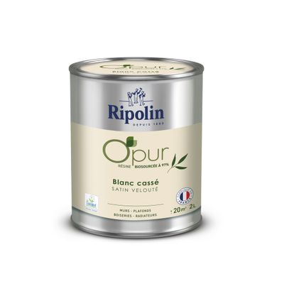 Peinture O'PUR Satin BLANC CASSE 2 L - RIPOLIN