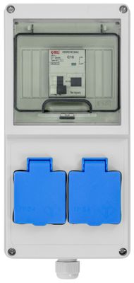 Coffret électrique de chantier étanche IP55 protégé + 2 prises 230V - BATILEC