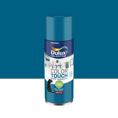 Bombe de peinture Color Touch bleu radieux RAL 5019 brillant 400 mL - DULUX VALENTINE