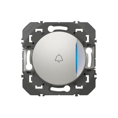 Bouton poussoir encastrable pour sonnette avec voyant lumineux Aluminium - Dooxie LEGRAND