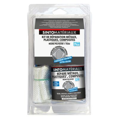 Résine de réparation pour surfaces endommagées+fibre de verre en kit 250 ml SINTO MATERIAUX
