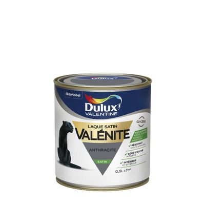 Peinture Laque Valénite Anthracite satin 0,5 L - DULUX VALENTINE