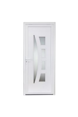Porte d'entrée Berlin pvc blanc poussant droit 215 X 90 cm CLOSY