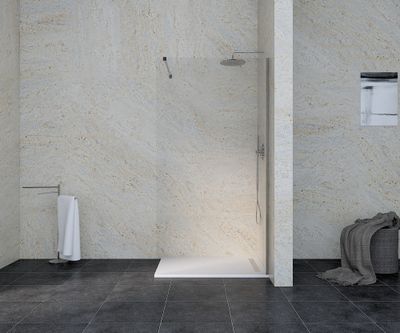 Paroi de douche à l'italienne 100x195 cm profilé chrome verre transparent 6 mm Serenity - OCEA